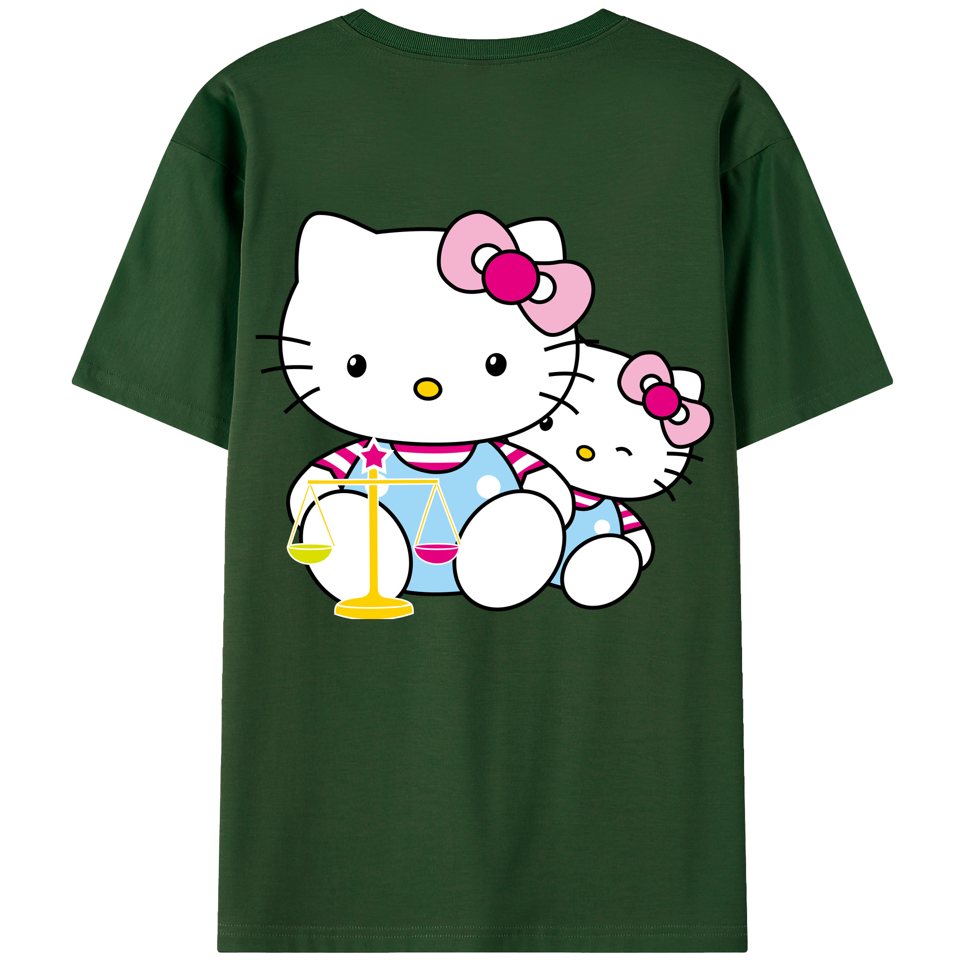 （画像用） Hello Kitty ハローキティ 綿100％半袖Tシャツ（背面プリント）
